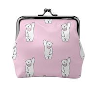 Polar Bear Portefeuille minimaliste léger imprimé rose pour les trajets scolaires et professionnels, Noir , Taille unique, Pochette à monnaie