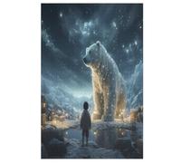 Polar Bear Puzzles en Bois 1000 Pièces Adultes, Poster Jigsaw Puzzle, Design Unique Jouet ÉduChatif pour Adolescents Et Enfants （78×53cm）