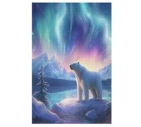Polar Bear Puzzles en Bois 1000 Pièces Adultes, Poster Jigsaw Puzzle, Design Unique Jouet ÉduChatif pour Adolescents Et Enfants （78×53cm）