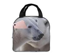 Polar Bear Sac à déjeuner isotherme portable avec doublure en feuille d'aluminium, grand refroidisseur thermique en tissu Oxford