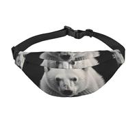 Polar Bear Sac banane pour homme et femme - Sac banane tendance pour tous les endroits - Sac banane avec sangle réglable - Étanche - Pour voyage, randonnée, sport, noir, taille unique, Noir , Taille