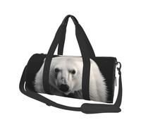 Polar Bear Sac de sport pour homme et femme - Article personnel - Sac de voyage en toile - Sac de week-end - Sac de sport léger - Noir - Taille unique, Noir , Taille unique