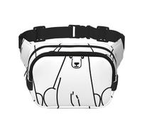 Polar Bear Sac de taille unisexe réglable carré double couche pour activités de plein air, voyage, course à pied, randonnée, Noir , Taille unique