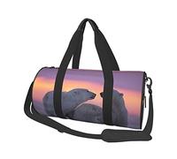 Polar Bear Sac de voyage en toile imprimée - Sac de sport de gym avec grande capacité pour week-end voyage d'affaires, Noir , Taille unique