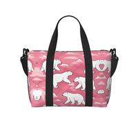 Polar Bear Sac de voyage pour femme Rouge Grand sac fourre-tout de week-end Sac de gym Sac d'entraînement Sac d'hôpital pour maman, noir, One Size