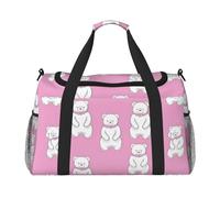 Polar Bear Sac de voyage rouge avec fermetures éclair et poignées, grand sac de sport pliable pour vacances en famille, Noir , Taille unique