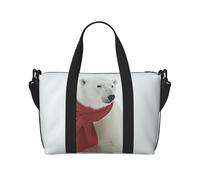 Polar Bear Sac de week-end imprimé rouge Sac de sport Sac de gym pour femme et homme Sac d'hôpital Sac de voyage personnel Sac de voyage Sac à main, Noir, Taille unique, Noir, Taille unique, Noir