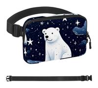Polar Bear Star-1714 Sac banane à bandoulière pour homme et femme, sac de ceinture pour voyage, marche, course, randonnée, cyclisme, multicolore, 4 x 23 x 15 cm, multicolore, 1.5x9.0x5.9in/4x23x15cm