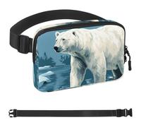 Polar Bear Strolling in the Water 1614 Sac banane unisexe de style : sac banane tendance, sacs à bandoulière sport fin et tendance pour jogging, randonnée, randonneur, femme, homme, multicolore, 4 x