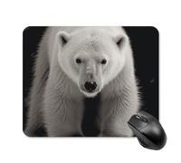 Polar Bear Tapis de souris carré portable avec base en caoutchouc antidérapant 20 x 25 cm Tapis de souris ultra fin pour ordinateur portable Accessoires de bureau