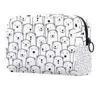 Polar Bear Trousse de maquillage pour femme avec fermeture éclair Motif ours polaire, multicolore, 18.5x7.5x13cm/7.3x3x5.1in, Trousse de toilette