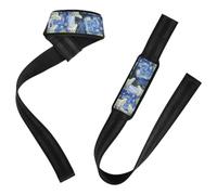 Polar Bear Vincent Starry Night Sangles de poignet antidérapantes pour haltérophilie, musculation, haltérophilie et soulevé de terre 66 cm