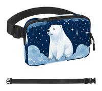 Polar Bear Watching Stars 1648 Sac banane à bandoulière pour homme et femme, sac banane pour voyage, marche, course, randonnée, cyclisme, multicolore, 4 x 23 x 15 cm, multicolore,