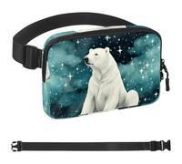 Polar Bear Watching Stars-1721 Sac banane pour homme et femme avec sangle réglable, sac banane tendance pour voyage, plein air, course à pied, randonnée, multicolore, multicolore,