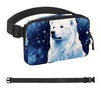 Polar Bear Watching Stars 1735 Sac banane à bandoulière pour homme et femme, sac banane pour voyage, marche, course, randonnée, cyclisme, multicolore, 4 x 23 x 15 cm, multicolore,