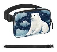 Polar Bear Watching Stars-1741 Sac banane à bandoulière pour homme et femme, sac banane pour voyage, marche, course, randonnée, cyclisme, multicolore, 4 x 23 x 15 cm, multicolore,