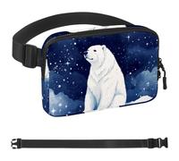Polar Bear Watching Stars 1744 Sac banane à bandoulière pour homme et femme, sac banane pour voyage, marche, course, randonnée, cyclisme, multicolore, 4 x 23 x 15 cm, multicolore,