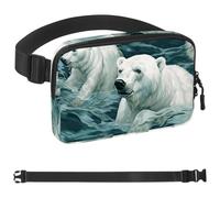 Polar Bears 1606 Sac banane à bandoulière pour homme et femme, sac banane pour voyage, marche, course, randonnée, cyclisme, multicolore, 4 x 23 x 15 cm, multicolore, 1.5x9.0x5.9in/4x23x15cm