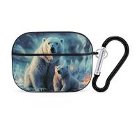 Polar Bears Coque pour AirPods Pro 2, coque de protection rigide antichoc pour homme et femme, compatible avec coque Airpod Pro 2e/1ère génération avec porte-clés - noir