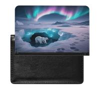 Polar Bears Étui de passeport unique en polyuréthane ultra fin et compact facile à transporter pour homme et femme