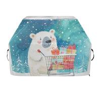 Polar Bears Give Gifts Housse de protection imperméable et résistante à la décoloration et aux UV avec cordon de serrage réglable pour protéger de la poussière et du vent 165 cm
