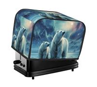 Polar Bears Housse matelassée anti-poussière pour grille-pain 2 tranches de machine à pain Motif oursons boréaux