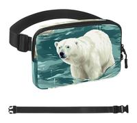 Polar Bears in Glaciers-1552 Sac banane à bandoulière pour homme et femme, sac banane pour voyage, marche, course, randonnée, cyclisme, multicolore, 4 x 23 x 15 cm, multicolore,