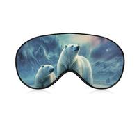 Polar Bears Masque de sommeil doux et confortable avec sangle réglable pour homme et femme