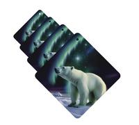 Polar Bears Northern Lights Lot de 4 désodorisants carrés à suspendre pour voiture, maison, bureau, placard, salle de bain