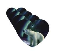 Polar Bears Northern Lights Lot de 4 désodorisants de voiture à suspendre à la lavande en forme de cœur pour voiture, maison, bureau, placard, salle de bain