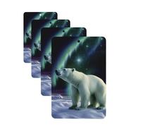 Polar Bears Northern Lights Lot de 4 désodorisants rectangulaires à suspendre pour voiture, maison, bureau, placard, salle de bain