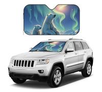 Polar Bears & Northern Lights Pare-soleil pour pare-brise de voiture, housses de fenêtre avant de voiture, réflecteur pliable pour fenêtre avant, pare-soleil de protection universel pour voitures, VUS