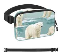 Polar Bears on the Snow-1549 Sac banane à bandoulière pour homme et femme, sac banane pour voyage, marche, course, randonnée, cyclisme, multicolore, 4 x 23 x 15 cm, multicolore,