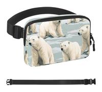Polar Bears Resting in the Snow-1595 Sac banane pour homme et femme avec sangle réglable, sac banane tendance pour voyage, plein air, course à pied, randonnée, multicolore, multicolore,