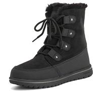 Polar Boot Femmes Matelassé Court Neige Hiver Fausse Fourrure Chaud Durable Imperméable Bottes BLK38 AYC0520 - Noir Suède - Taille 38 EU/5 UK