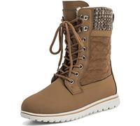 Polar Boot Femmes Matelassé Court Neige Hiver Fausse Fourrure Chaud Durable Imperméable Bottes TAN38 AYC0527 - Tan Nylon Matelassé Cardy - Taille 38 EU/5 UK