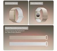 Polar Bracelet Silicone magnétique Loop - Bracelet Accessoire, Beige/Blanc | Bracelet en silicone doux et étanche à fermeture magnétique et design réversible, pour plus de confort au quotidien.