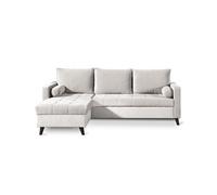 POLAR - Canapé d'angle réversible convertible - en velours au design scandinave - 4 places Couleur - Beige - Beige