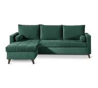 POLAR - Canapé d'angle réversible convertible - en velours au design scandinave - 4 places - Vert Vert, Vert G
