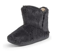 Polar Chaussons en mousse à mémoire de forme intérieure en cuir synthétique laine Botaie Semelle en caoutchouc Confort extérieur Antidérapant Durable, Fourrure gris foncé, 37 EU