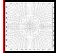 Polar Coordinate Graph Paper | Circular Grid Sketchbook with 1° Degree Precision | Black Page Borders: 100 Pages | Light Gray Grids | 1, 2, 3, 4, ... Angles | 1 Degree Precision | 8.5" x 8.5"
