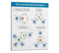 Polar Covalent Bond Examples Chemistry Educational Poster Chemical Bonding Classroom Wall Chart for Science Study(Unframed,16x24inch(40x60cm))