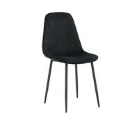 Polar Diamond Dining Chair - Black Legs - Black Velvet