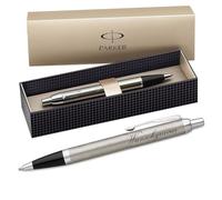 polar-effekt Parker IM Stylo à bille rétractable avec gravure - Métal doré - Recharge grande capacité - Encre bleue - Avec étui cadeau - Fabrication allemande - Qualité supérieure et élégant - Idée
