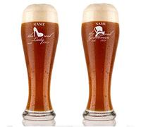 polar-effekt Pasabahce Lot de 2 verres à bière de blé 0,5 l avec gravure personnalisable - Idée cadeau inoubliable pour les couples