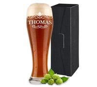 polar-effekt Verre à bière de blé 0.5l avec gravure idée cadeau personnalisé en verre de blé - motif ornement personnalisé