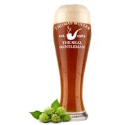 polar-effekt Verre à bière de blé 0.5l avec gravure idée cadeau personnalisé en verre de blé - motif Real Gentleman pipe