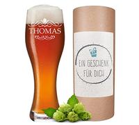 polar-effekt Verre à bière Leonardo 0.5l avec Gravure idée Cadeau personnalisé en Verre de blé, Verre à bière pour Homme et Femme pour l'anniversaire, Ornement Motif