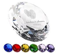 polar-effekt Verre décoratif diamant avec gravure au choix comme cadeau de mariage - Idée cadeau pour les couples - Le presse-papier en cristal parfait - Convient pour un anniversaire et un mariage -