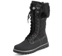 Polar Femmes Fausse Fourrure Chaude Thermique Imperméable En Marchant Neige L'hiver Semelle En Caoutchouc Bottes - Noir/Noir - UK10/EU43 - YC0604
